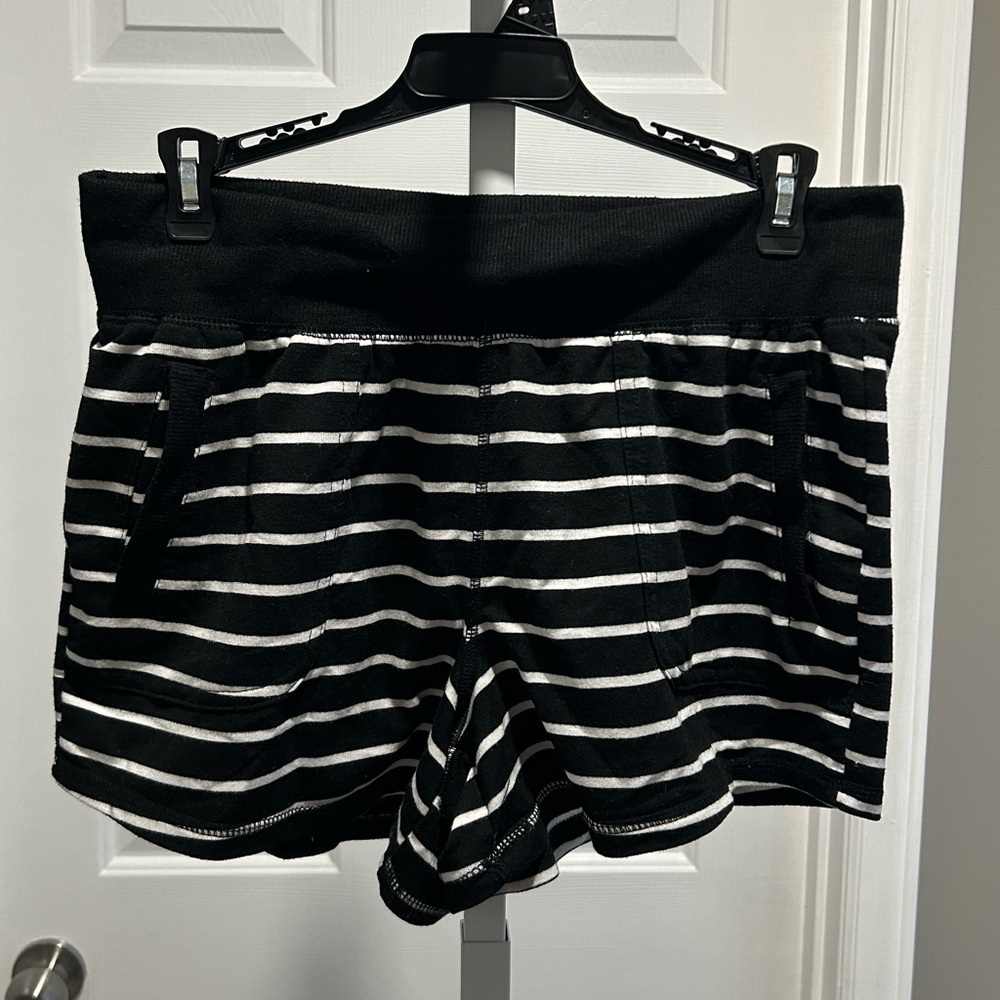 Athletic Works Black & White Stripe Shorts